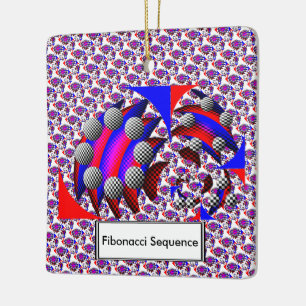 Fibonacci 'Fish Chequered' by Kenneth Yoncich Ceramic Ornament