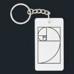 Fibonacci golden ratio - unique mathematical art keychain<br><div class="desc">This elegant,  modern design features Fibonacci's golden ratio. Use this contemporary,  artistic line drawing to impress your friends,  whether they be mathematicians or graphic designers!</div>
