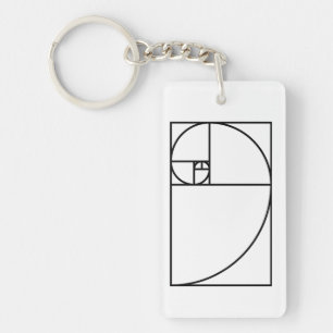 Fibonacci golden ratio - unique mathematical art keychain