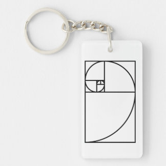 Fibonacci golden ratio - unique mathematical art keychain