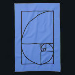 Fibonacci golden ratio - unique mathematical art kitchen towel<br><div class="desc">This elegant,  modern design features Fibonacci's golden ratio. Use this contemporary,  artistic line drawing to impress your friends,  whether they be mathematicians or graphic designers!</div>