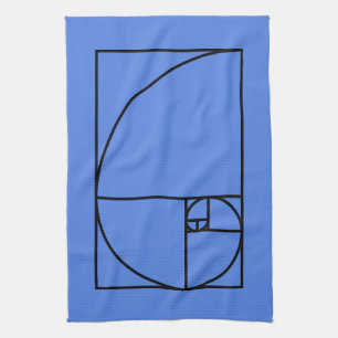 Fibonacci golden ratio - unique mathematical art kitchen towel