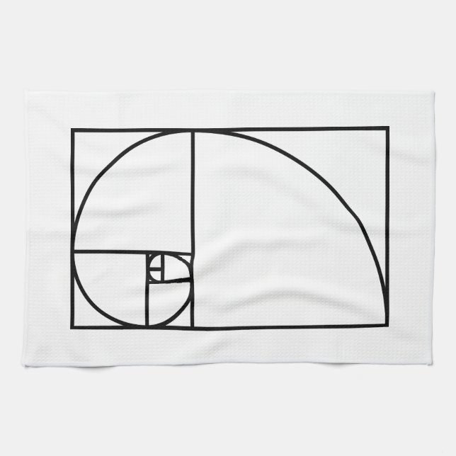 Fibonacci golden ratio - unique mathematical art kitchen towel (Horizontal)
