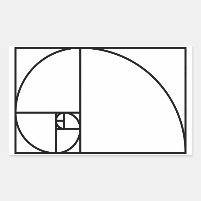 Fibonacci golden ratio - unique mathematical art sticker (Front)