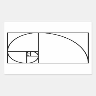 Fibonacci golden ratio - unique mathematical art sticker