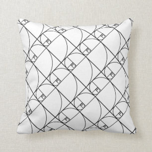 Fibonacci golden ratio - unique mathematical art throw pillow