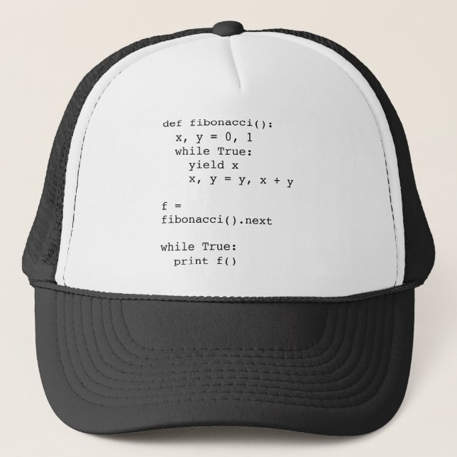 Fibonacci in Python - Hat (Front)