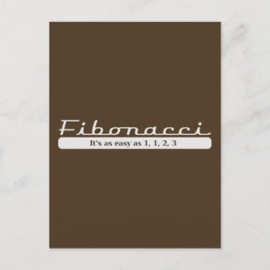 fibonacci... It's as easy as 1, 1, 2, 3 Postcard
