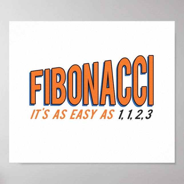 Fibonacci It's as Easy as 1, 1, 2, 3 Poster (Front)
