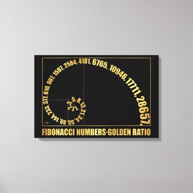 Fibonacci Numbers,  Golden Ratio Canvas Print (Front)