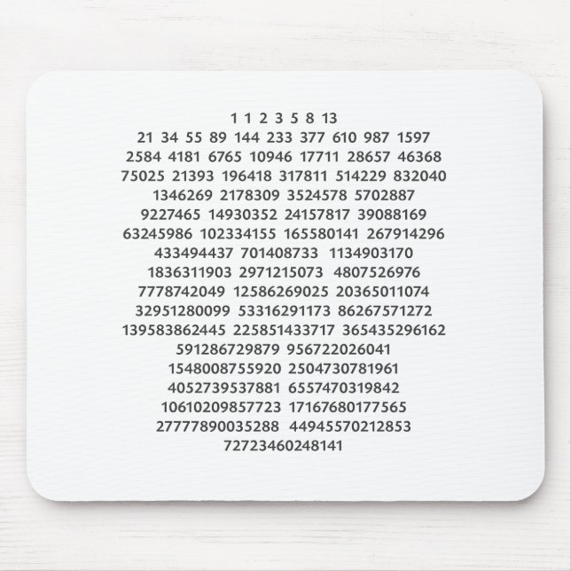 Fibonacci Numbers in Chakra Colours Mouse Pad (Front)