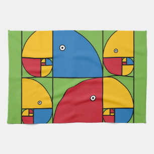 Fibonacci Parrots Kitchen Towel