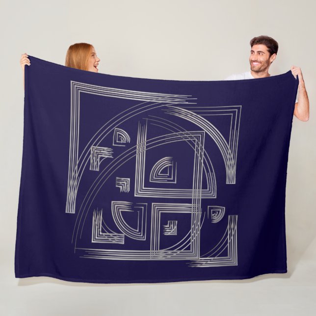 Fibonacci puzzle fleece blanket (In Situ)