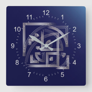 Fibonacci puzzle square wall clock