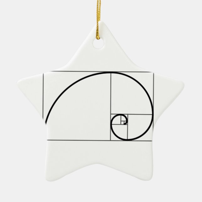 Fibonacci Ratio Ceramic Ornament (Front)