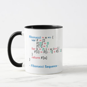 Fibonacci Sequence Function   Code Snippet Mug
