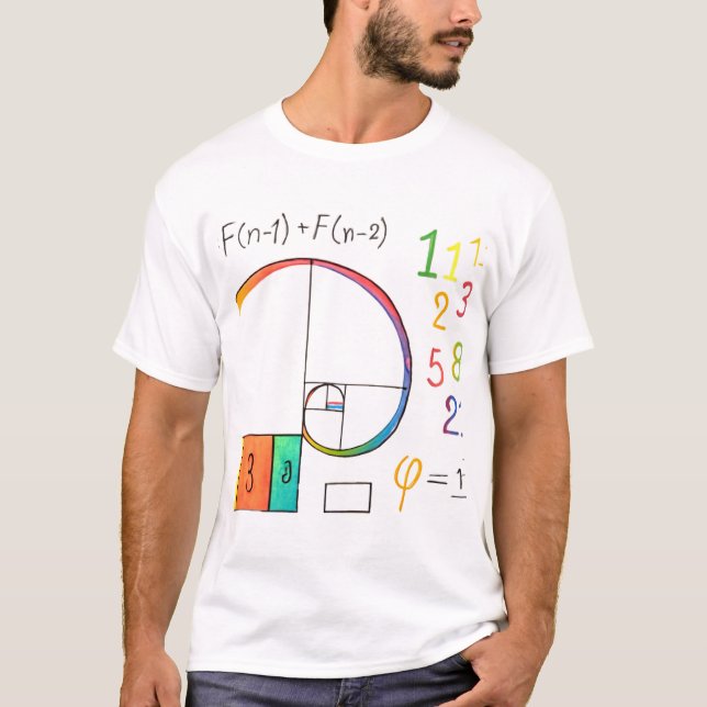 Fibonacci Sequence & Golden Ratio Math T-Shirt (Front)