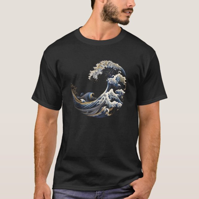 Fibonacci Sequence Kanagawa Wave T-Shirt (Front)