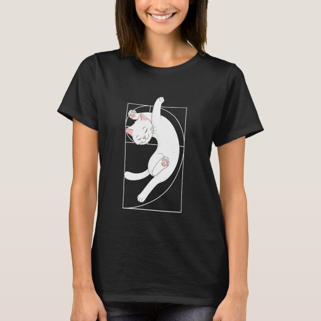 Fibonacci Spiral Cat T-Shirt (Front)