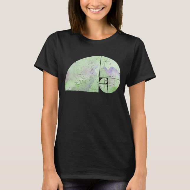 Fibonacci Spiral Elephant - Golden Ratio 3 T-Shirt (Front)