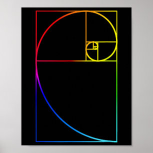 Fibonacci Spiral Geometry Sacred Spiritual Zen Yog Poster