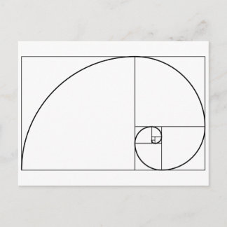 Fibonacci Spiral Golden Ratio Postcard