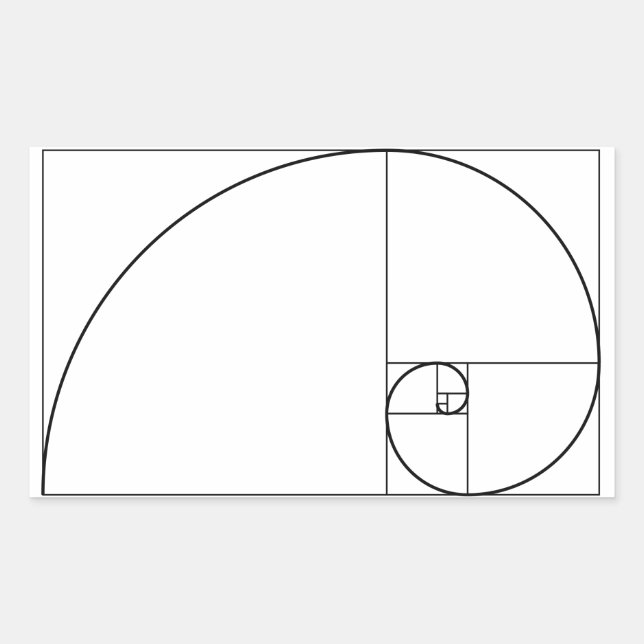 Fibonacci Spiral Golden Ratio Sticker (Front)
