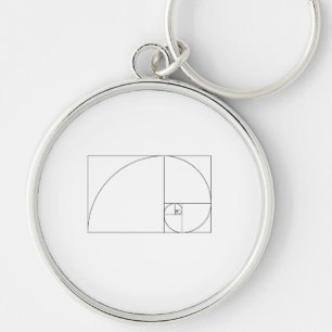 Fibonacci Spiral Keychain