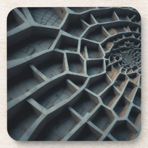 Fibonacci Spiral Labyrinth 3D Modern Art Coaster
