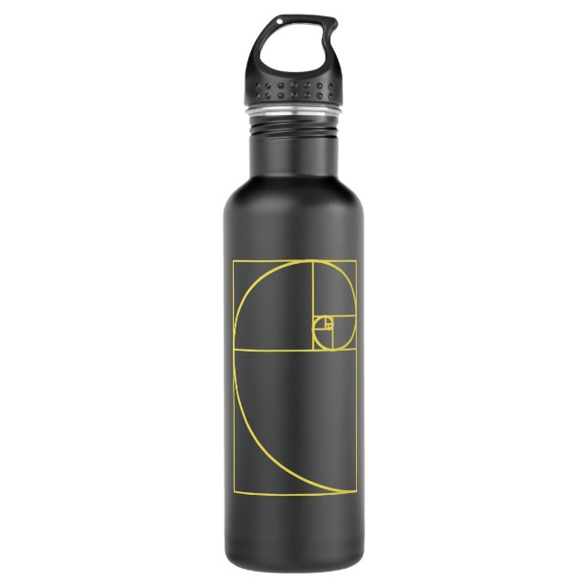 Fibonacci Spiral Sacred Geometry 710 Ml Water Bottle (Front)