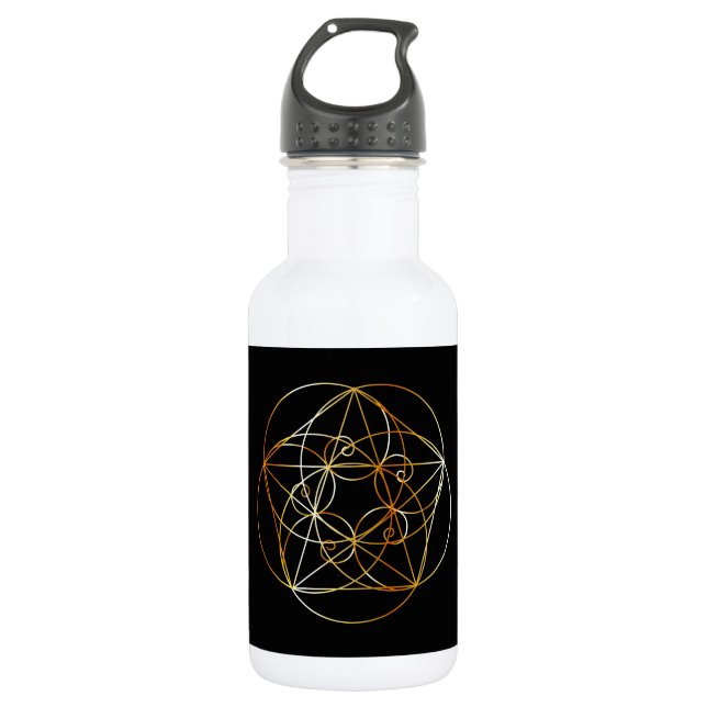 Fibonacci Spiral- The sacred geometry 532 Ml Water Bottle (Front)
