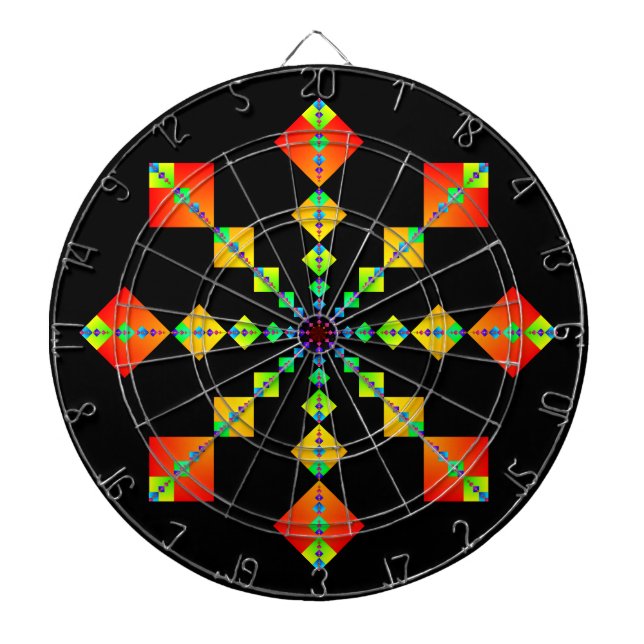 Fibonacci Squares Mandala Dartboard (Front)