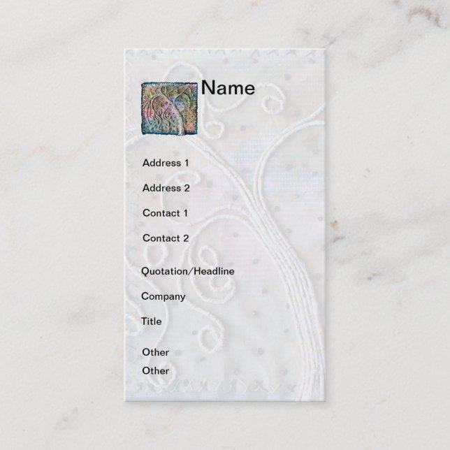 Fibre Art - Whimsical Willow Tree Business Card (Front)