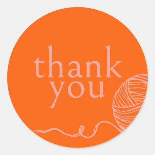 Fibre Artist Thank You Modern Yarn Round Sticker