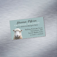 Fibre Arts Lamb Sheep Magnetic Business Card