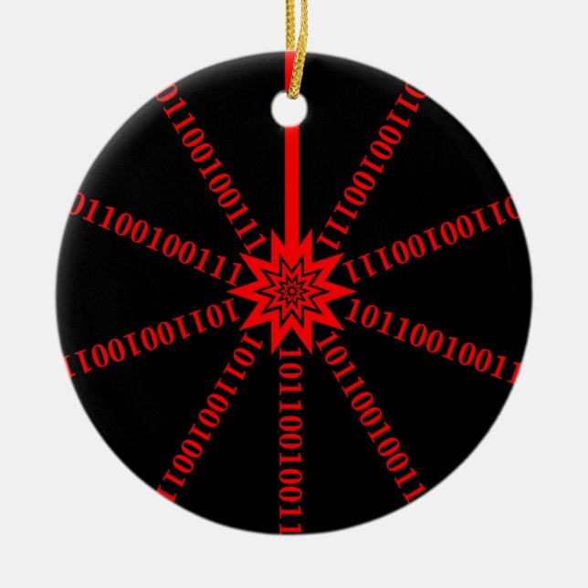 Fibre Optic Data Burst Ceramic Ornament (Front)