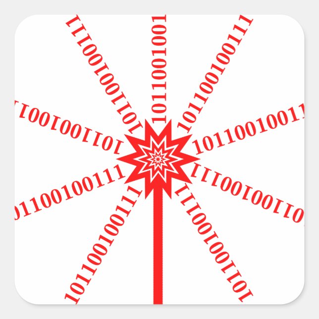 Fibre Optic Data Burst Square Sticker (Front)