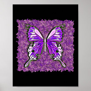 Fibro Lupus Stained Glass Butterfly Art Spoonie Poster