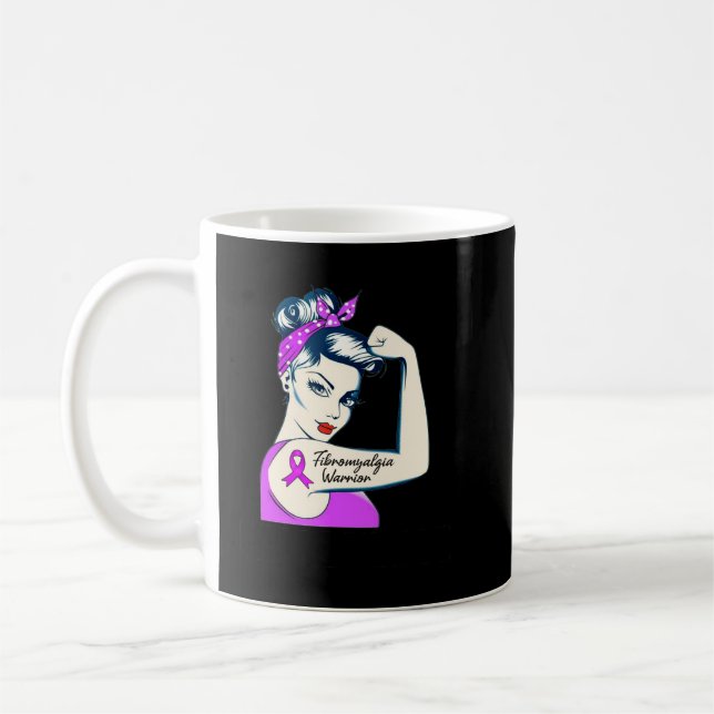 Fibro Warrior Unbreakable Fibromyalgia Awareness Coffee Mug (Left)