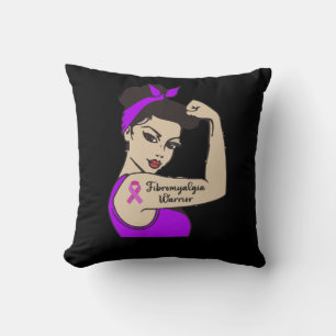 Fibro Warrior Unbreakable Fibromyalgia Awareness Throw Pillow