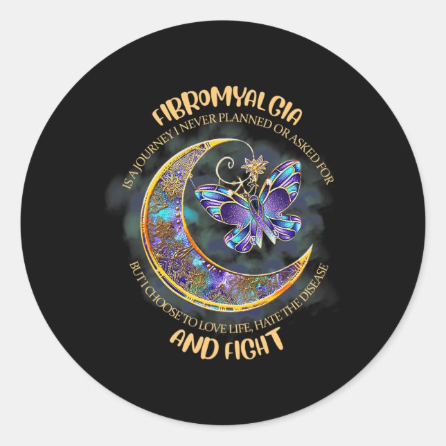 - Fibromyalgia Awareness 8  Classic Round Sticker (Front)