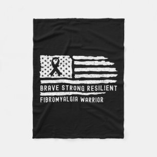 Fibromyalgia Awareness Brave Strong Resilient Warr Fleece Blanket