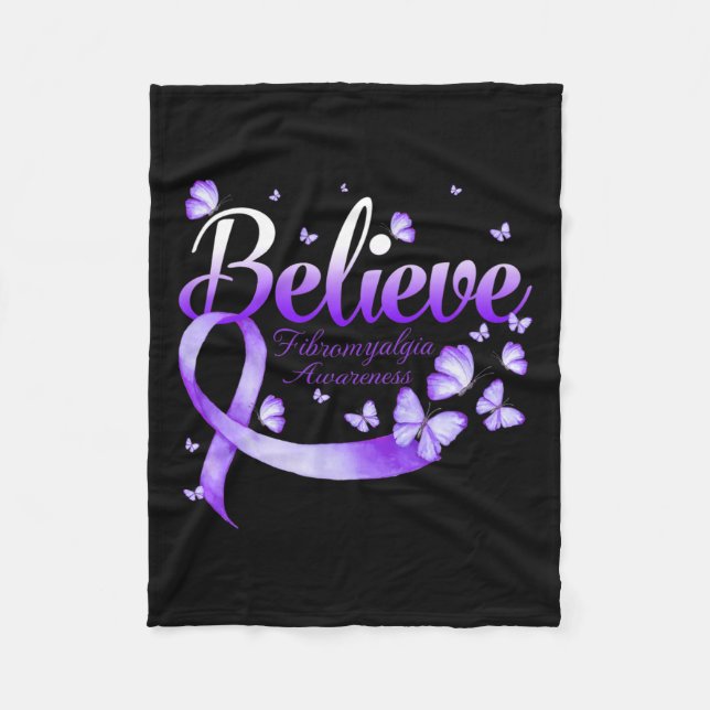 Fibromyalgia Awareness Butterfly 1  Fleece Blanket (Front)