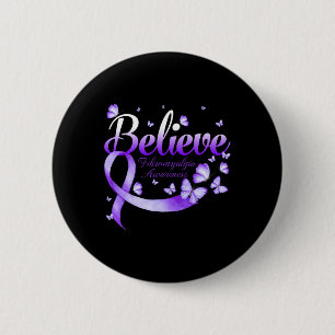 Fibromyalgia Awareness Butterfly  2 Inch Round Button