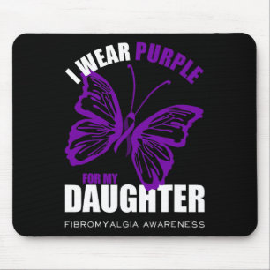 Fibromyalgia Awareness Butterfly Purple Ribbon 1 Mouse Pad
