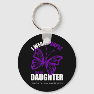 Fibromyalgia Awareness Butterfly Purple Ribbon  Keychain