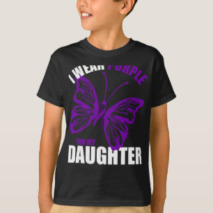 Fibromyalgia Awareness Butterfly Purple Ribbon T-Shirt