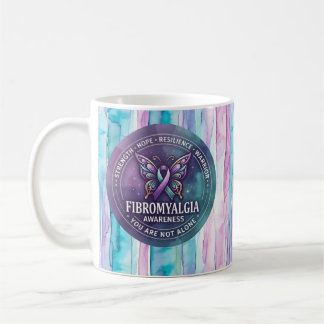 Fibromyalgia Awareness Butterfly Ribbon Coffee Mug