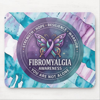 Fibromyalgia Awareness Butterfly Ribbon Mouse Pad