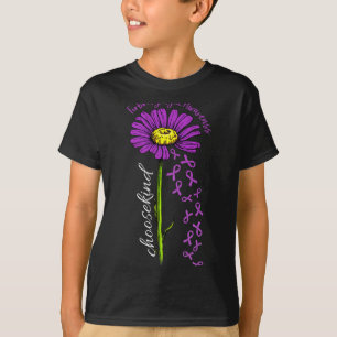 Fibromyalgia Awareness Daisy Flower Falling Ribbon T-Shirt